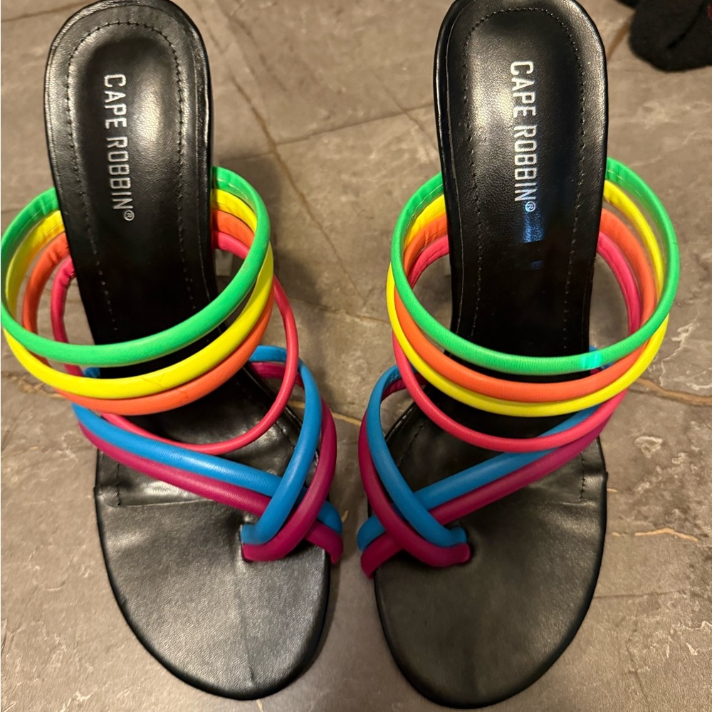 Cape Robbin Women's Multicolor Strappy Sandals